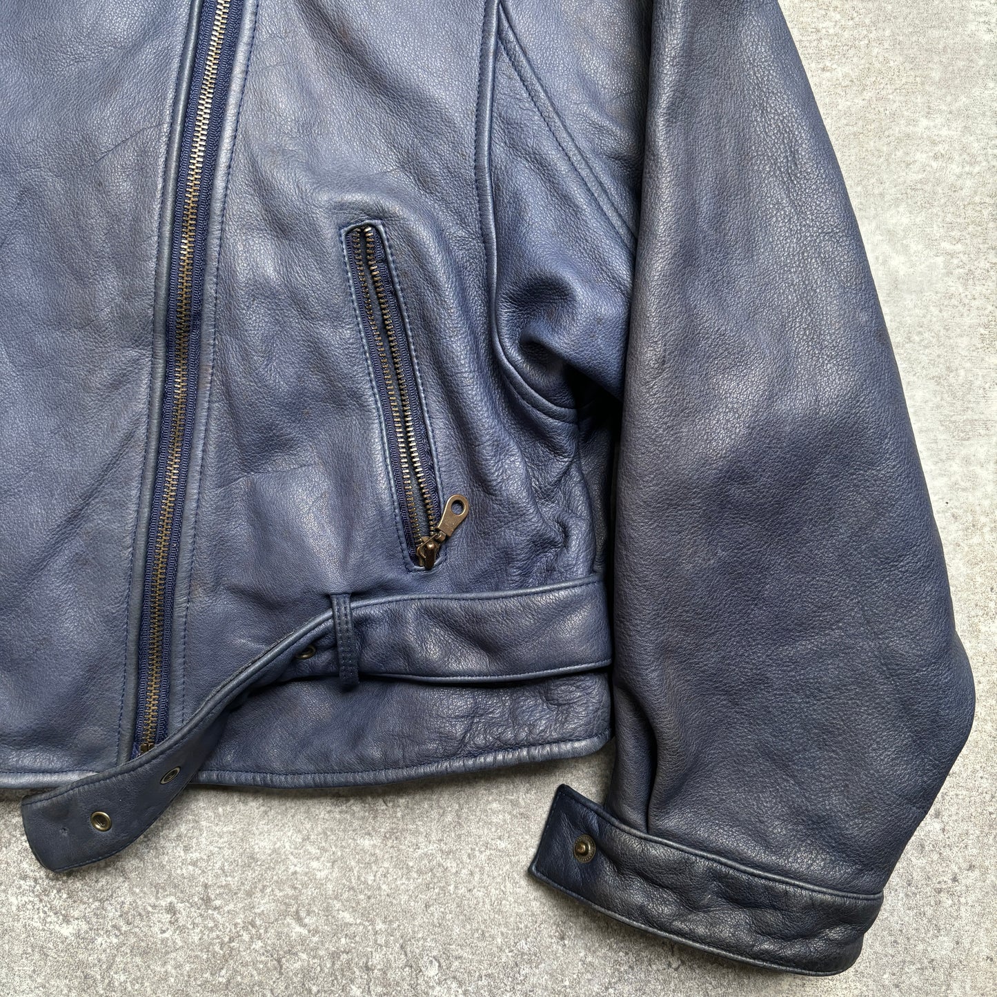 【~1990‘s】Germany Leather Riders Jacket『HM LEATHER SYSTEM』