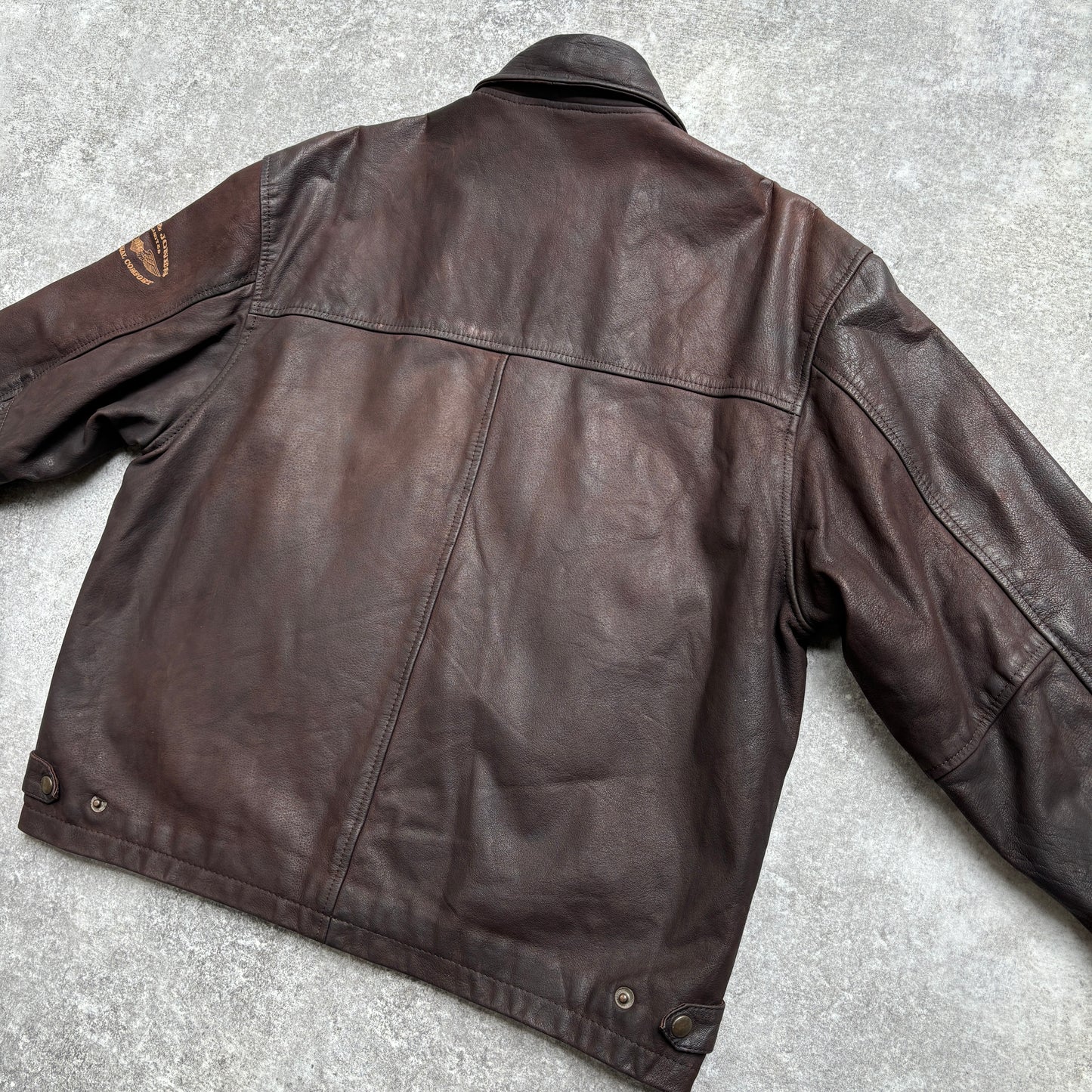 【~1990‘s】Brown Leather Jacket Single 『Jack & Jones』