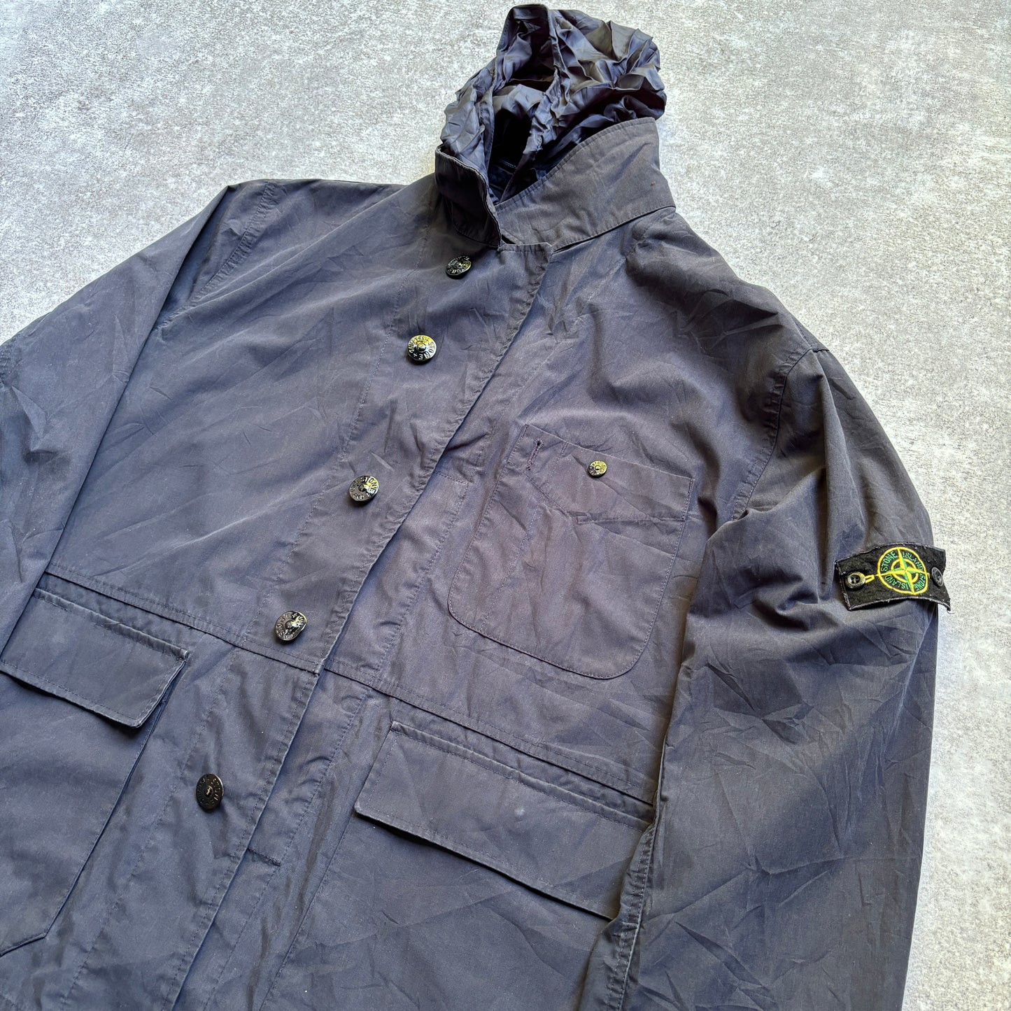 【2005SS】Vintage STONE ISLAND RASO GOMMATO Cotton Poly Jacket『ストーンアイランド』