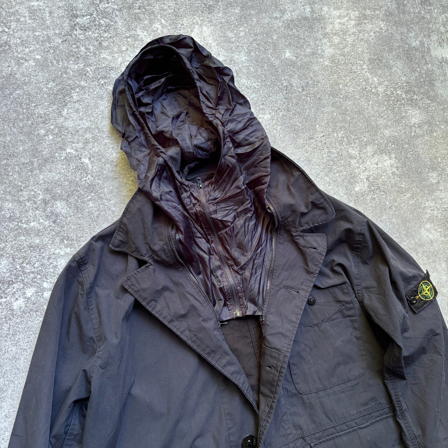 【2005SS】Vintage STONE ISLAND RASO GOMMATO Cotton Poly Jacket『ストーンアイランド』