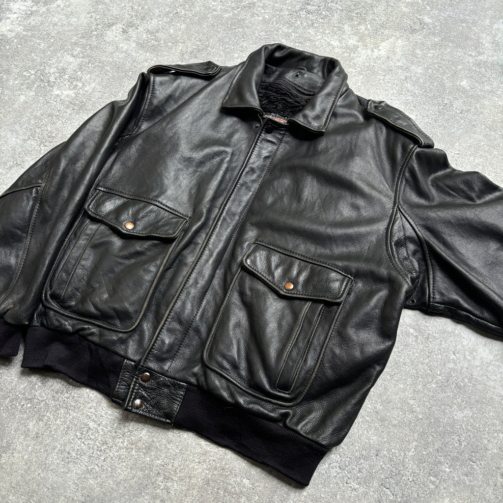 【1975】G-1 Type Black Leather Flight Jacket
