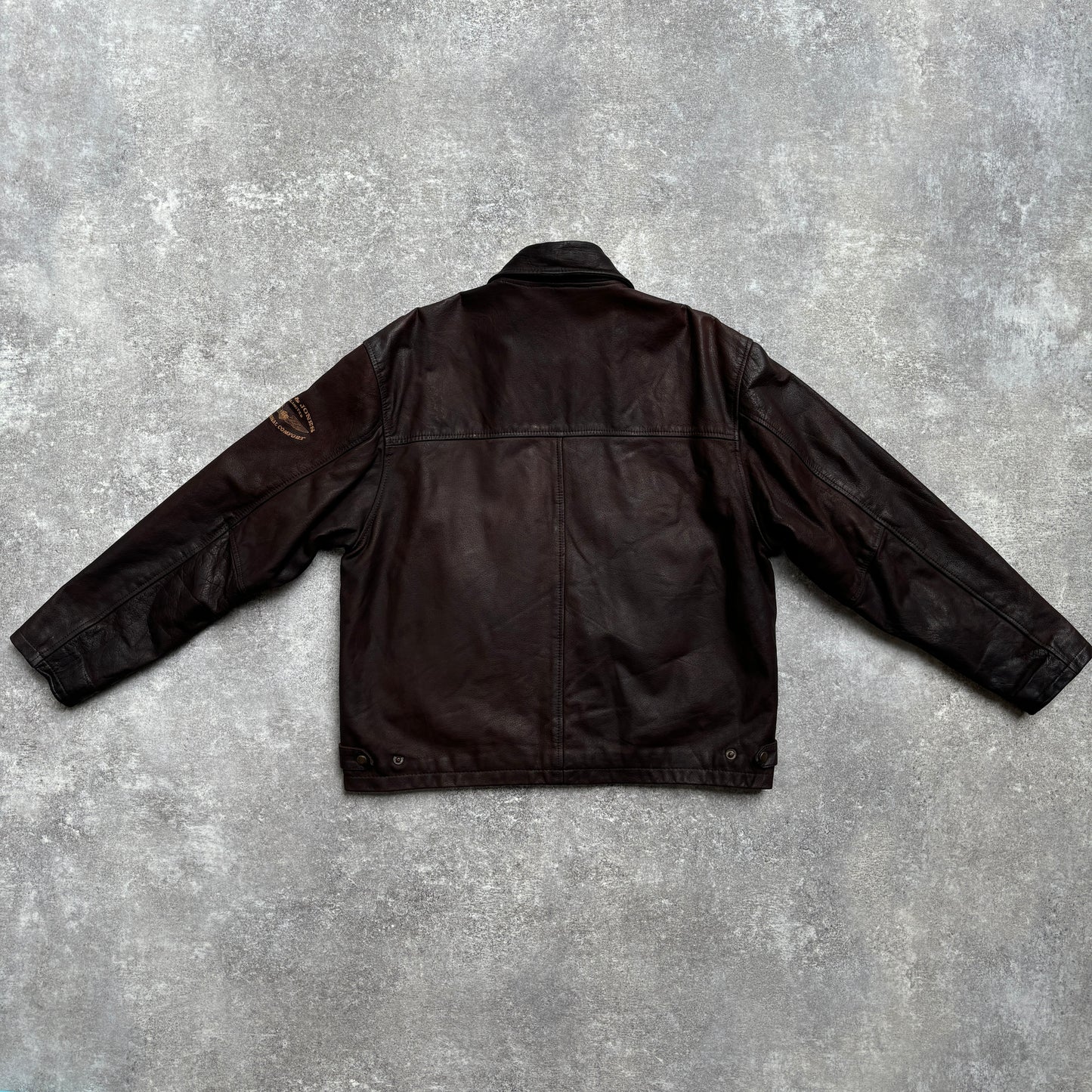 【~1990‘s】Brown Leather Jacket Single 『Jack & Jones』