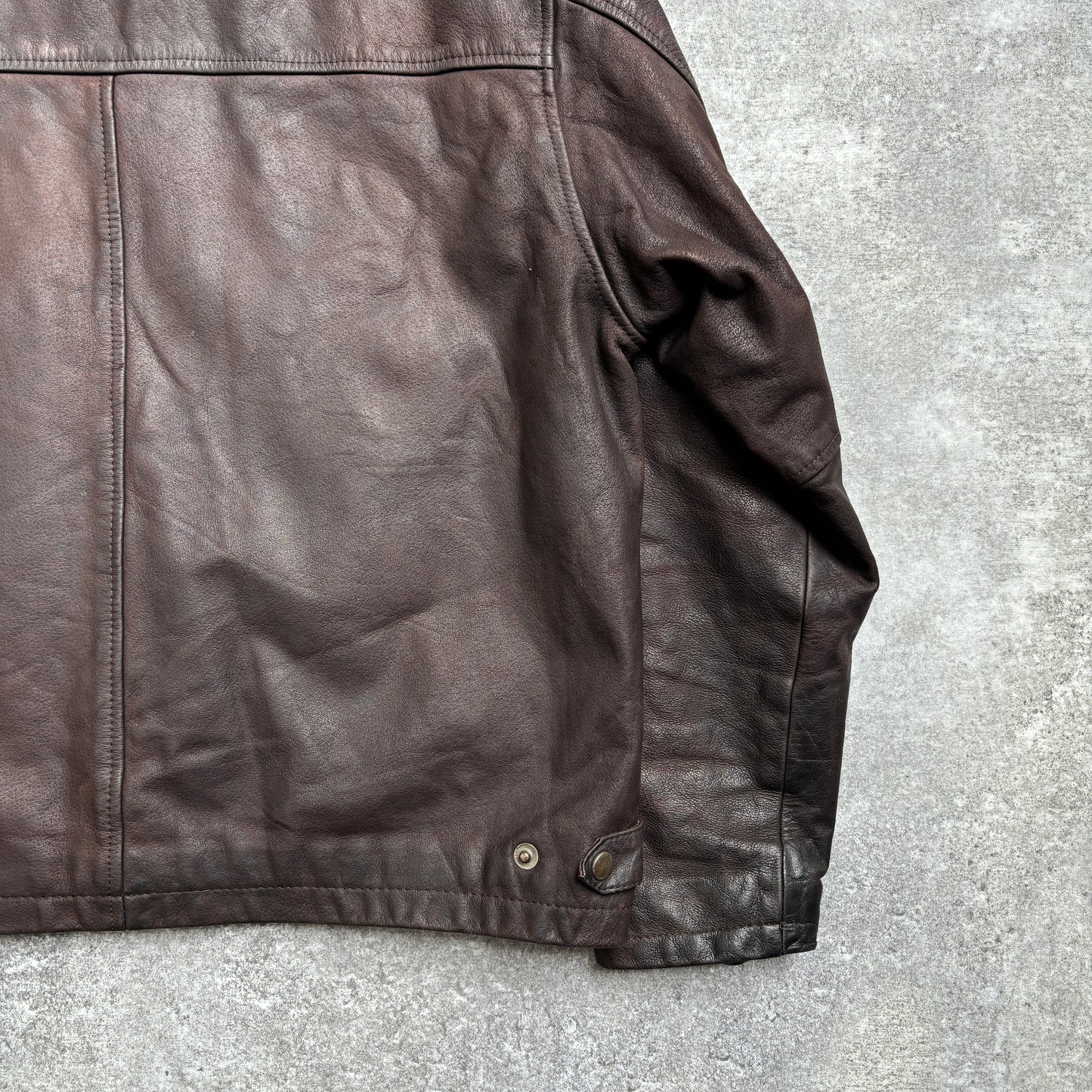 【~1990‘s】Brown Leather Jacket Single 『Jack & Jones』