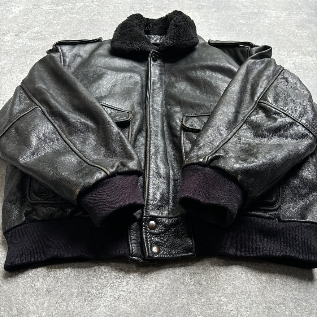【1975】G-1 Type Black Leather Flight Jacket