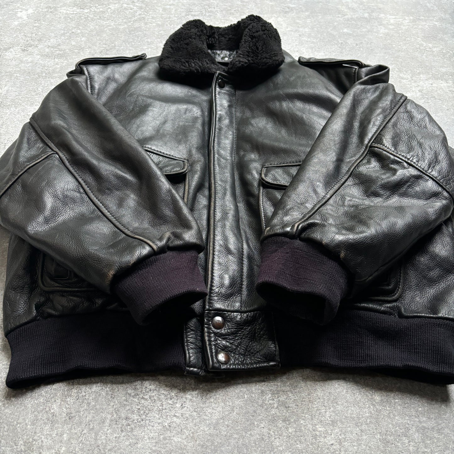 【1975‘s】G-1 Type Black Leather Flight Jacket