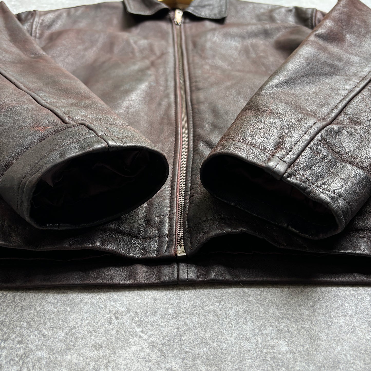 【~1990‘s】Brown Leather Jacket Single 『Jack & Jones』