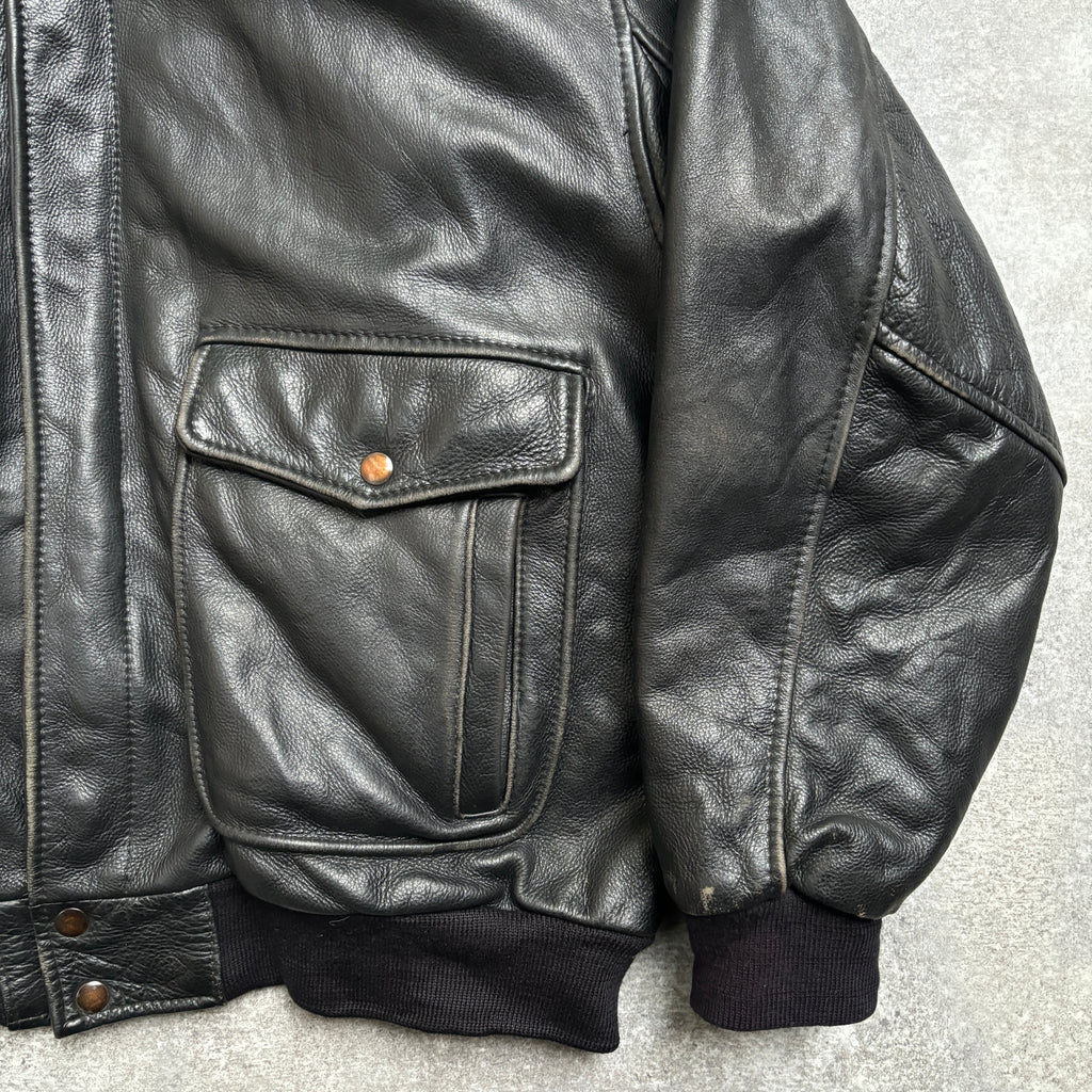 【1975】G-1 Type Black Leather Flight Jacket