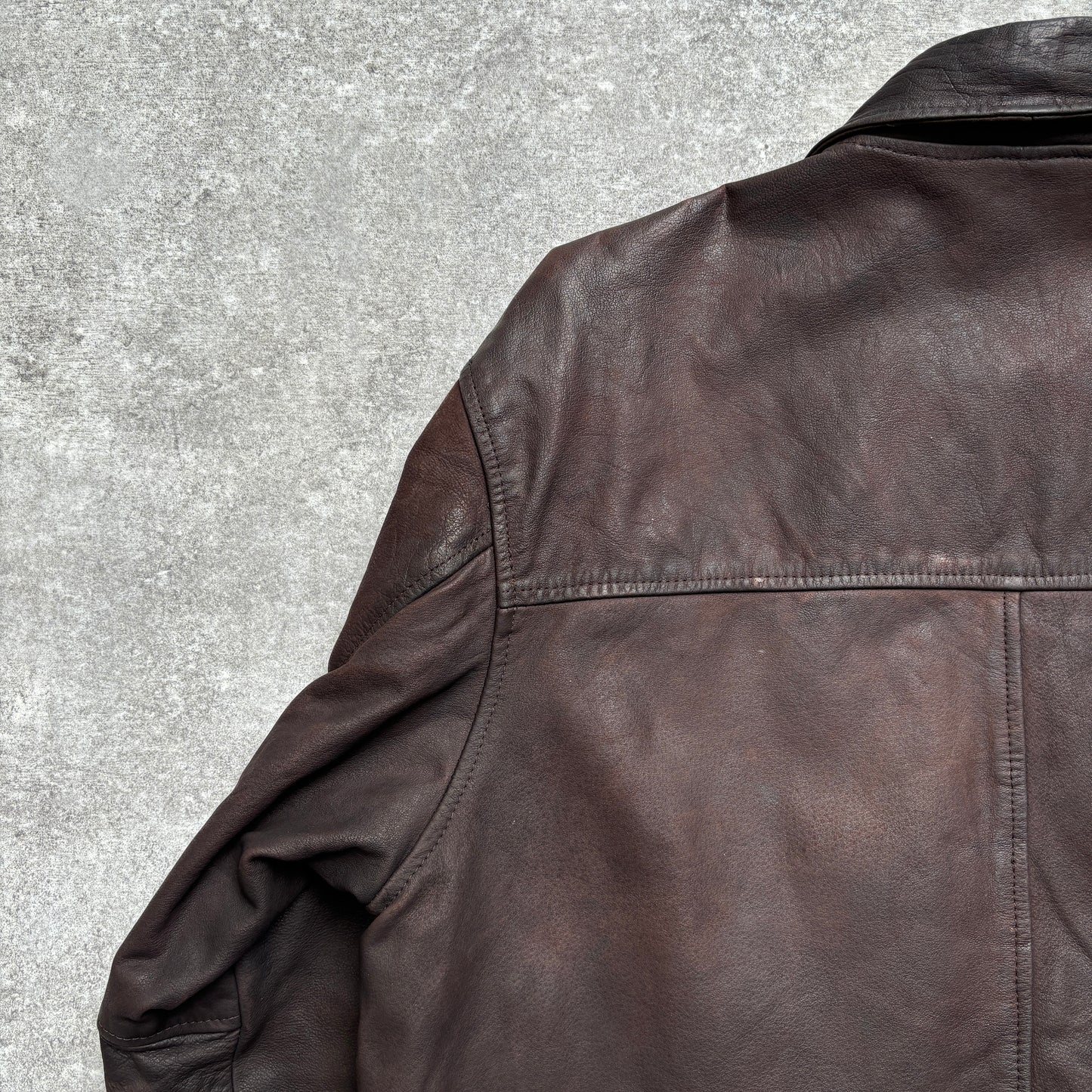 【~1990‘s】Brown Leather Jacket Single 『Jack & Jones』