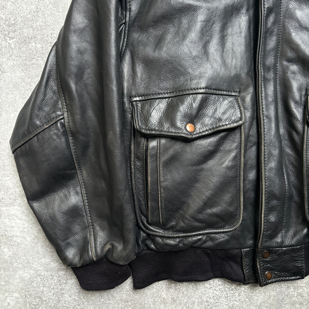 【1975】G-1 Type Black Leather Flight Jacket