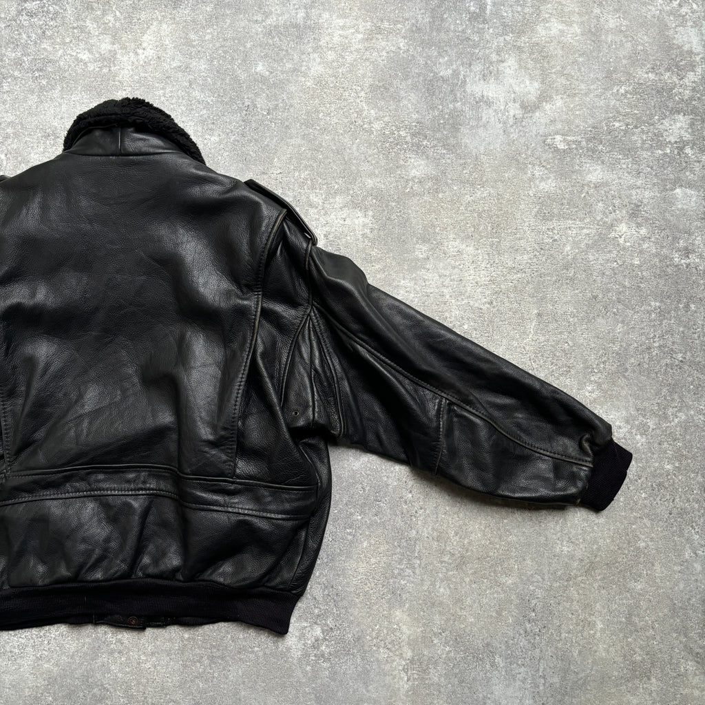 【1975】G-1 Type Black Leather Flight Jacket