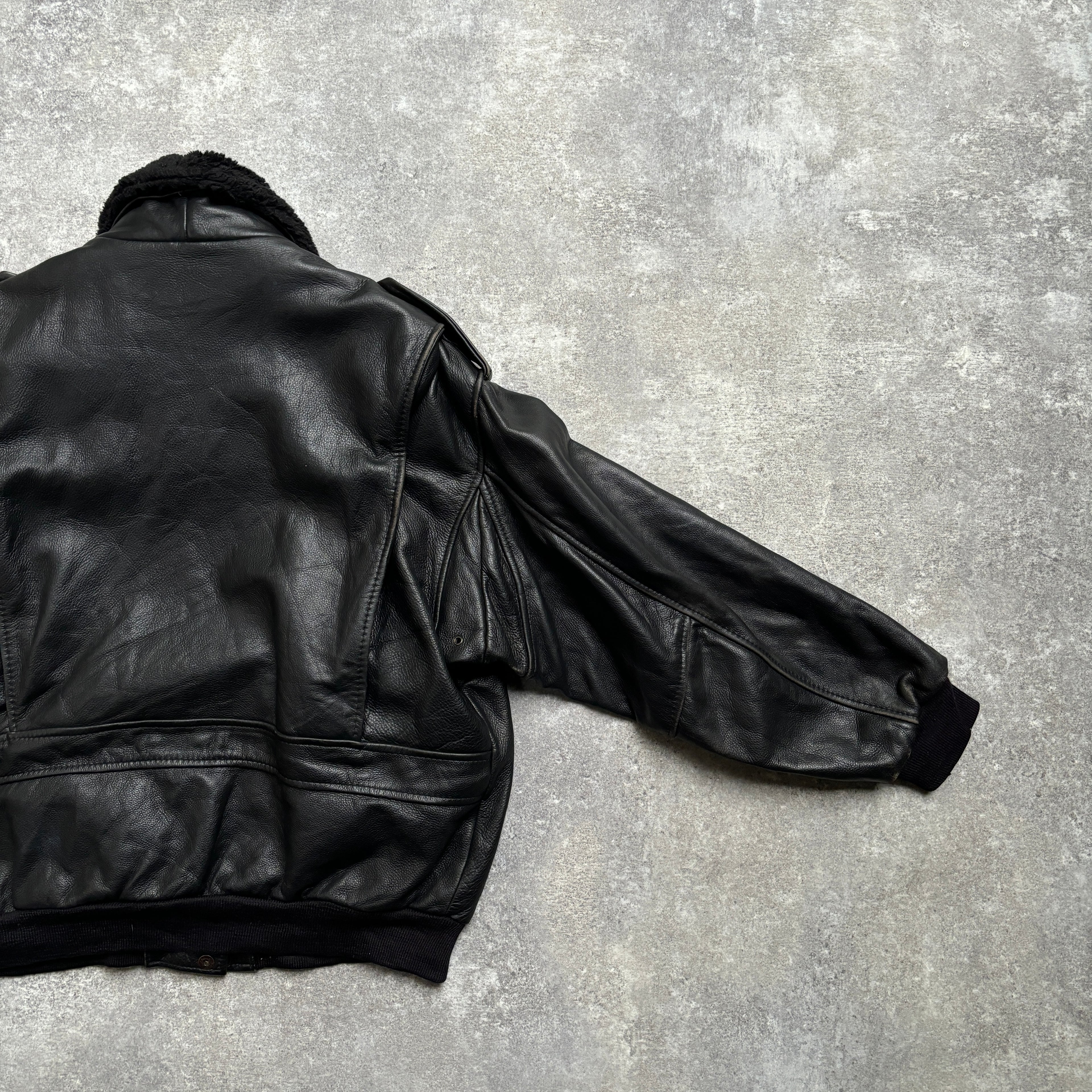 【1975】G-1 Type Black Leather Flight Jacket