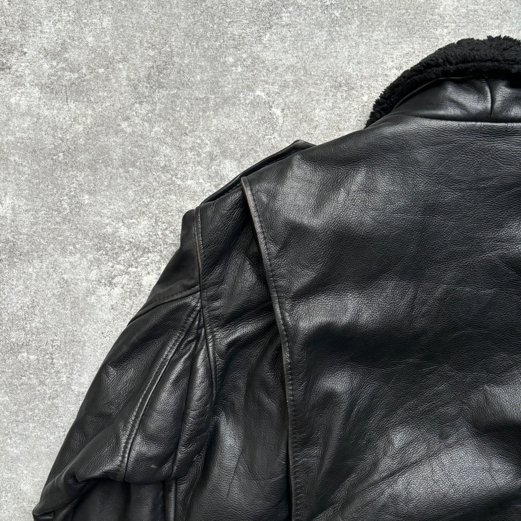 【1975】G-1 Type Black Leather Flight Jacket