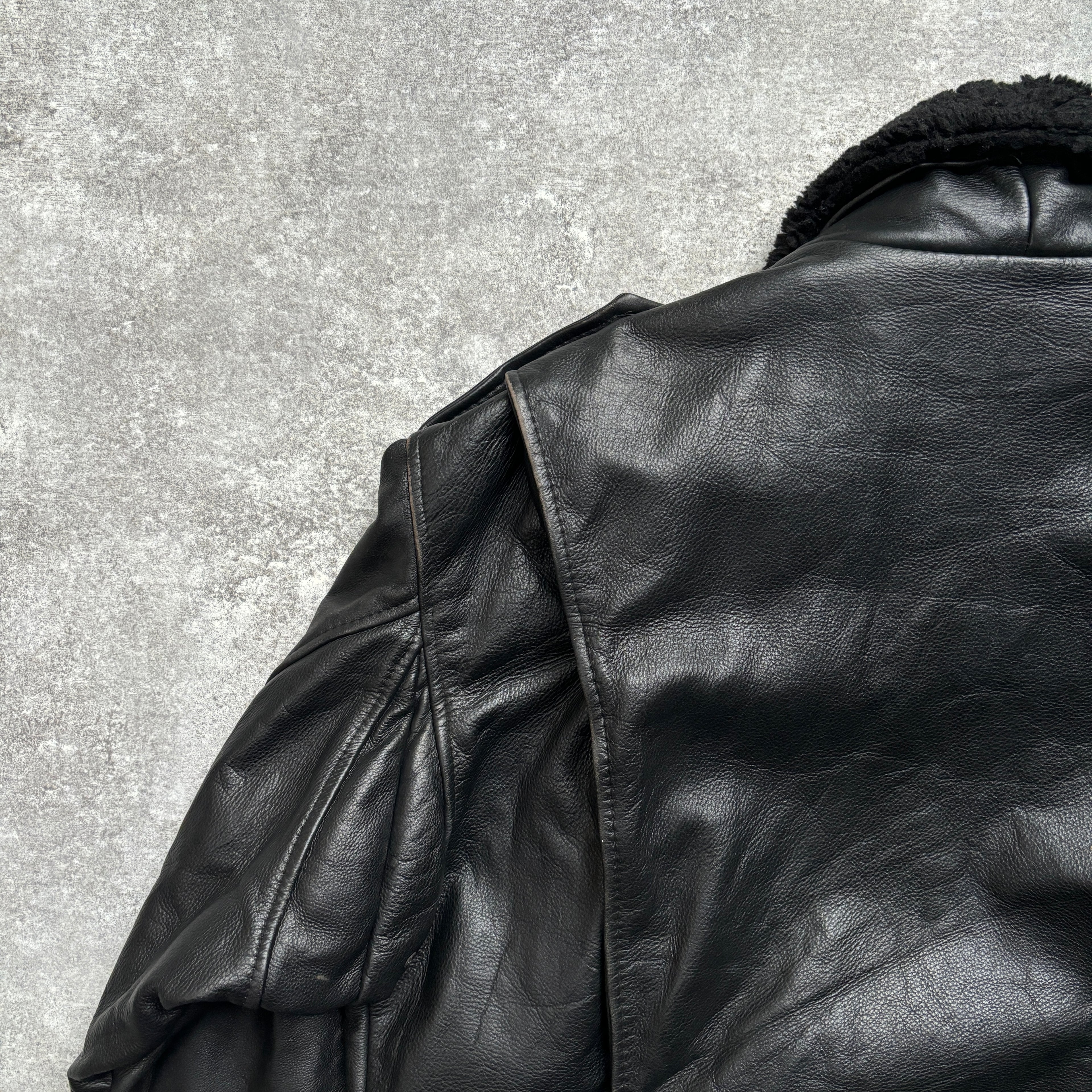 【1975】G-1 Type Black Leather Flight Jacket