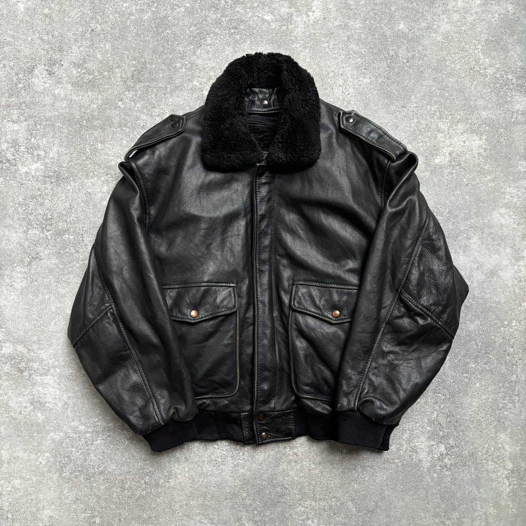 【1975】G-1 Type Black Leather Flight Jacket