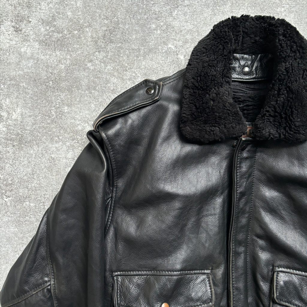 【1975】G-1 Type Black Leather Flight Jacket