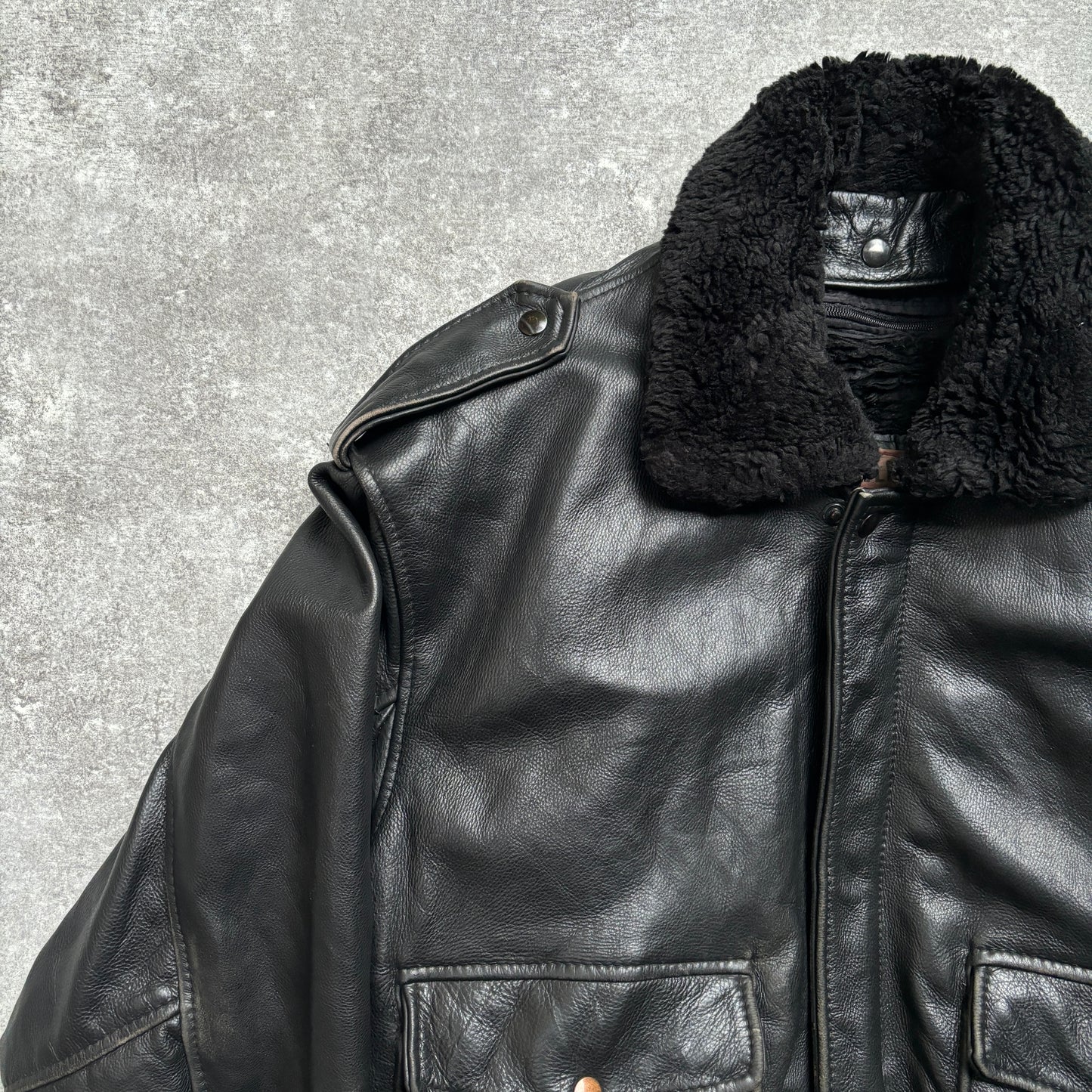 【1975‘s】G-1 Type Black Leather Flight Jacket