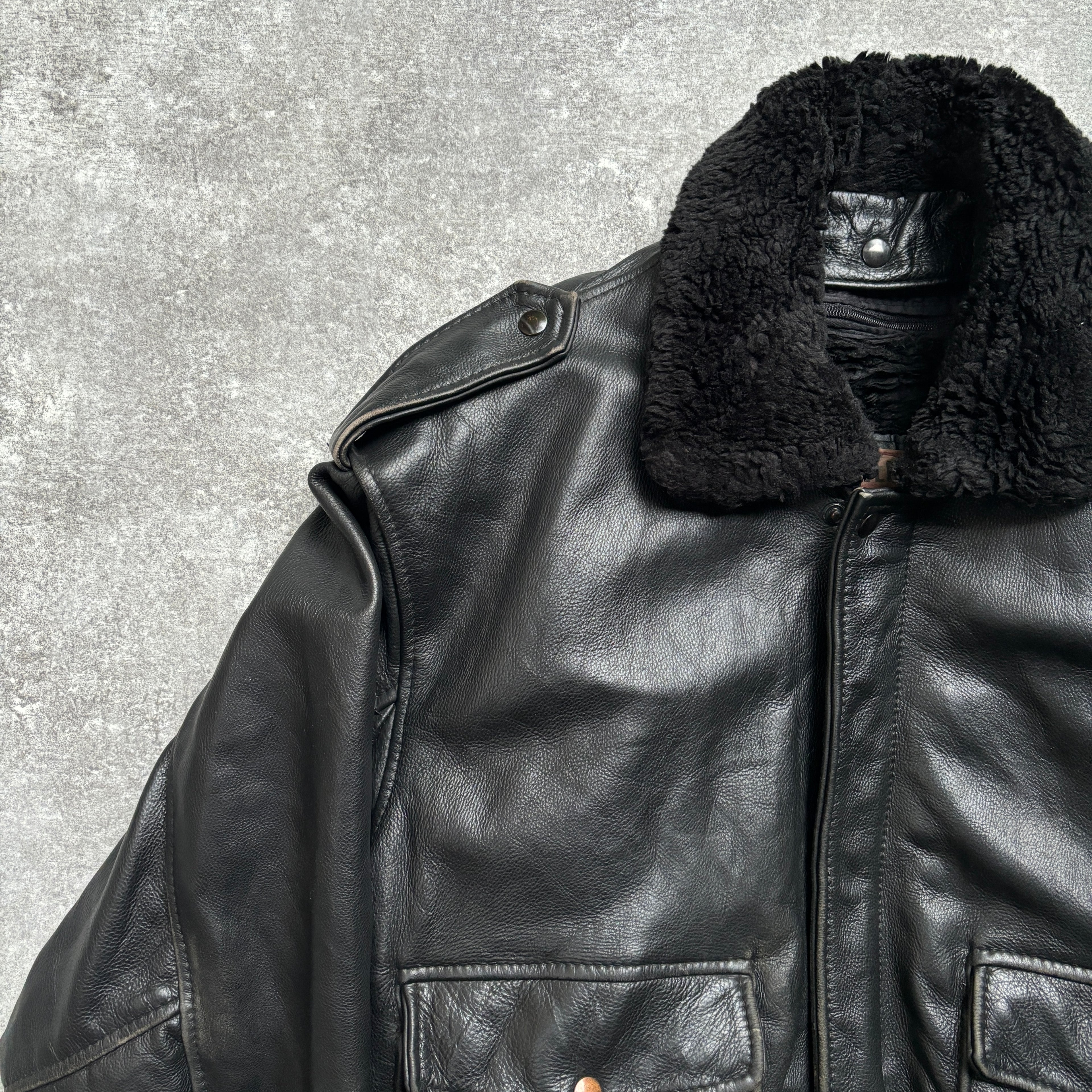 【1975】G-1 Type Black Leather Flight Jacket