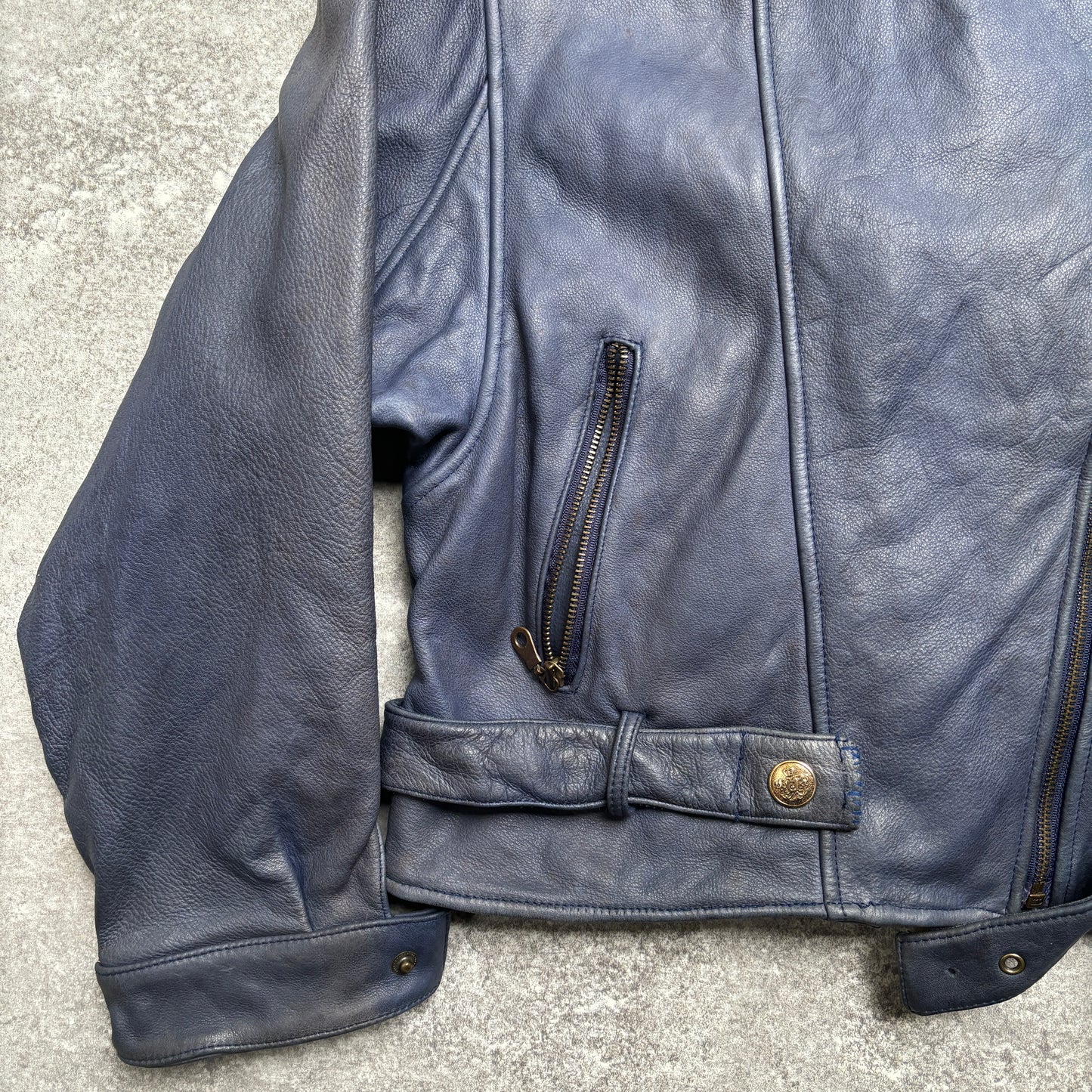 【~1990‘s】Germany Leather Riders Jacket『HM LEATHER SYSTEM』