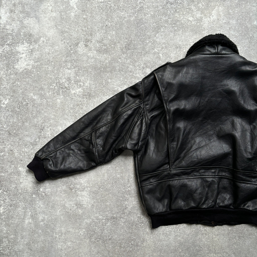 【1975】G-1 Type Black Leather Flight Jacket
