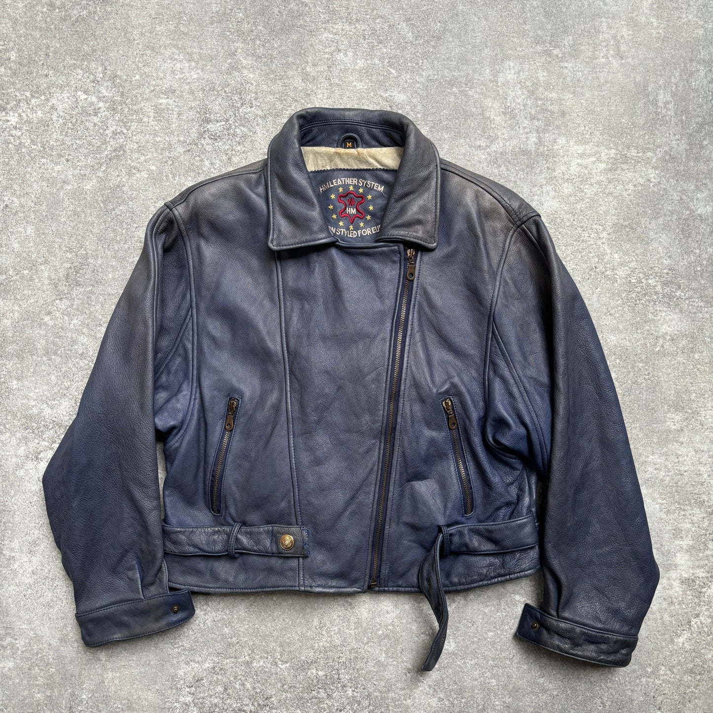 【~1990‘s】Germany Leather Riders Jacket『HM LEATHER SYSTEM』