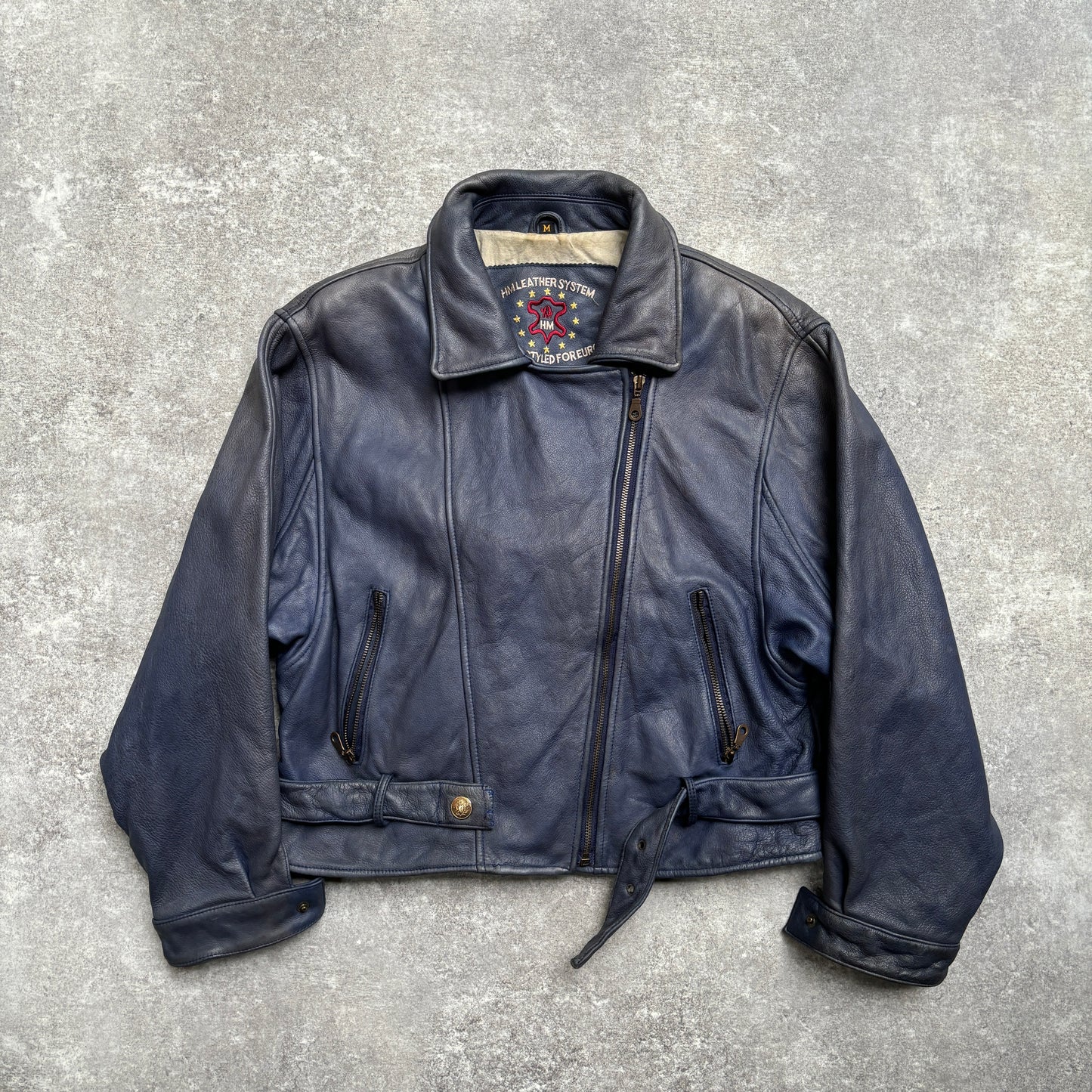 【~1990‘s】Germany Leather Riders Jacket『HM LEATHER SYSTEM』