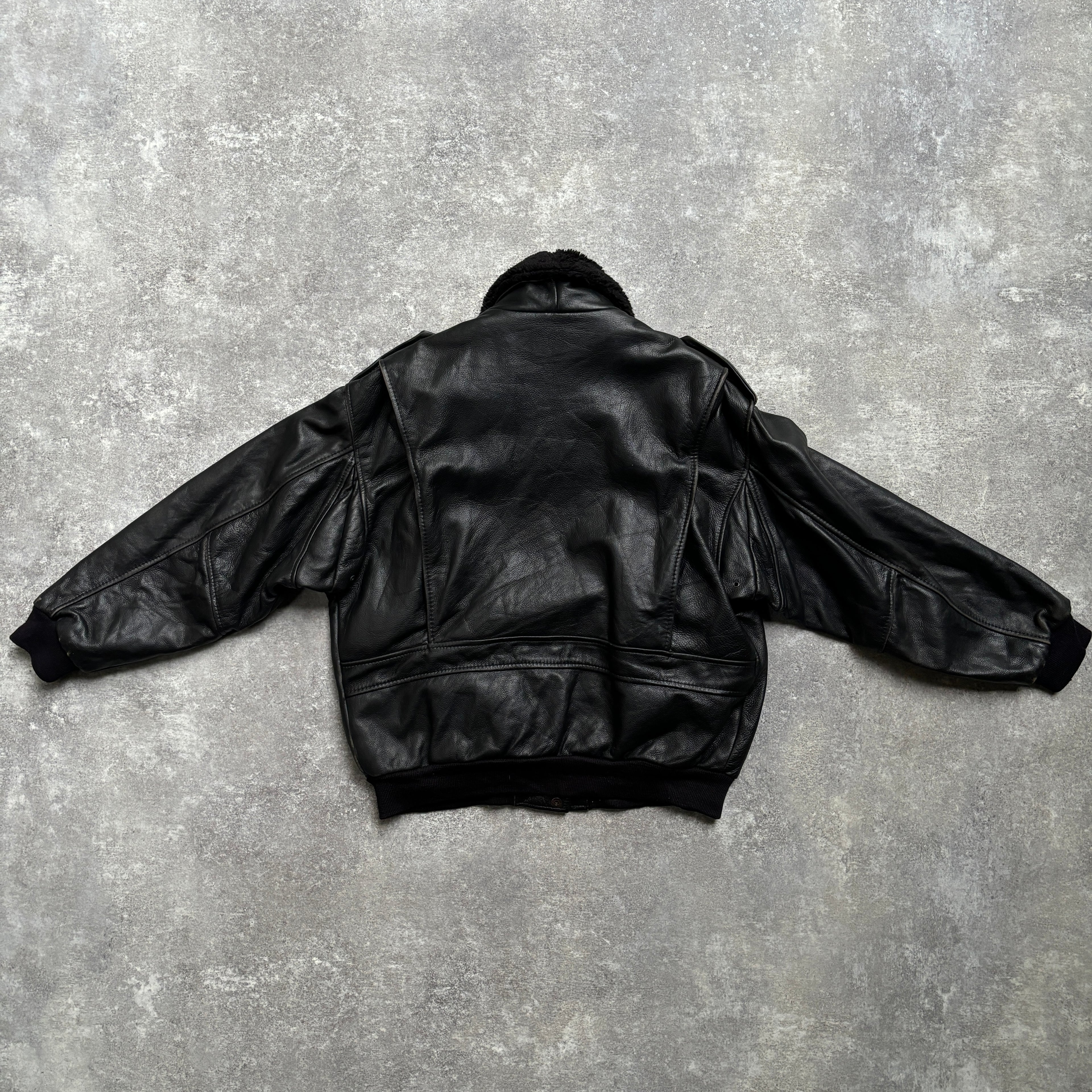 【1975】G-1 Type Black Leather Flight Jacket
