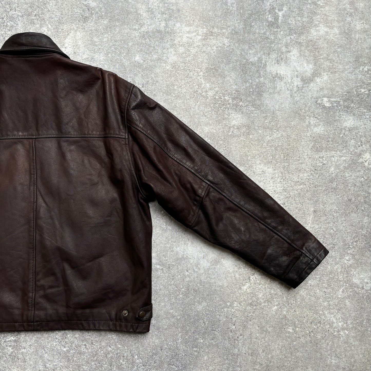 【~1990‘s】Brown Leather Jacket Single 『Jack & Jones』