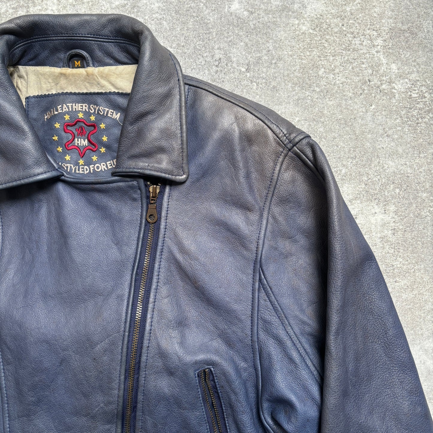 【~1990‘s】Germany Leather Riders Jacket『HM LEATHER SYSTEM』