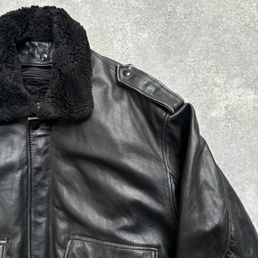 【1975】G-1 Type Black Leather Flight Jacket