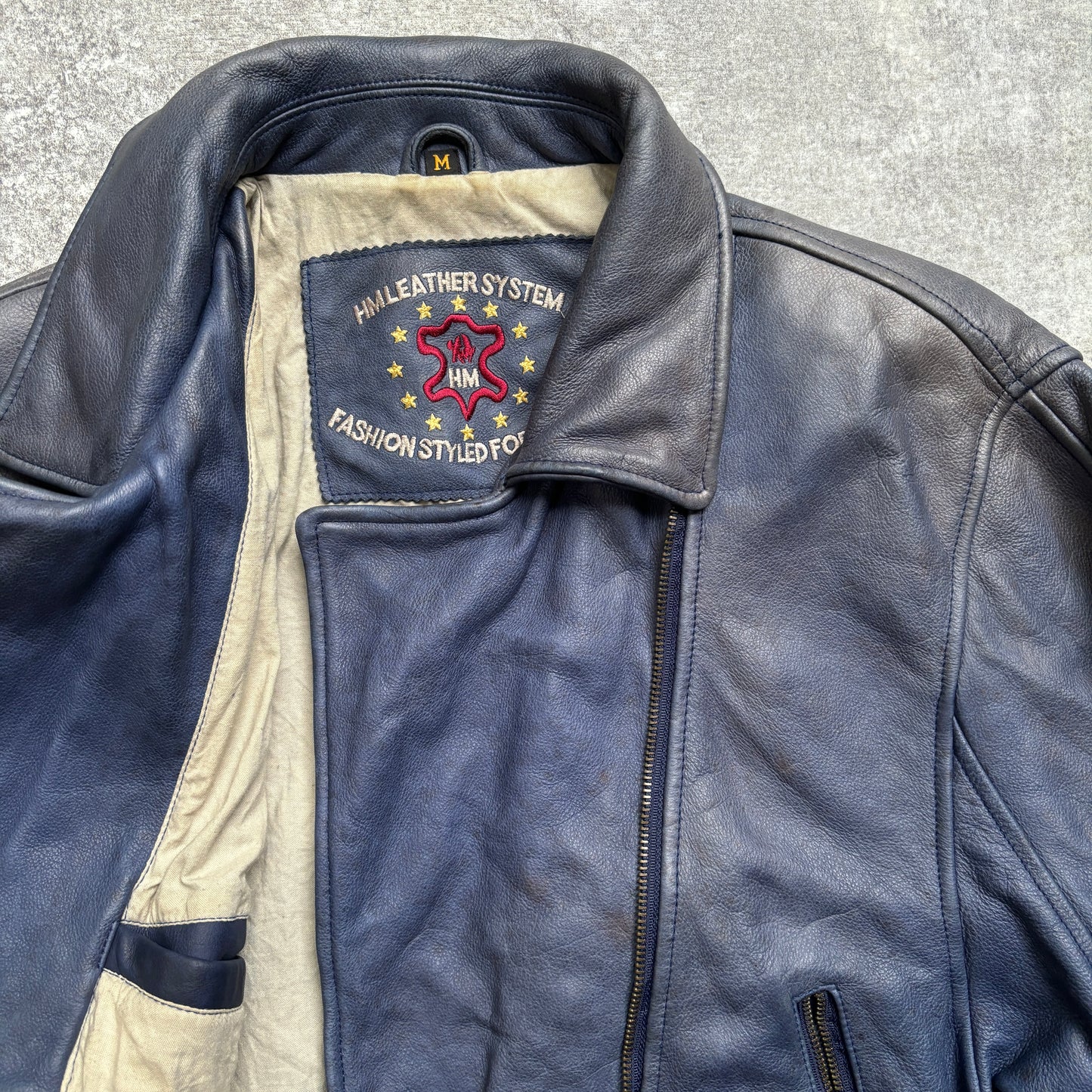 【~1990‘s】Germany Leather Riders Jacket『HM LEATHER SYSTEM』