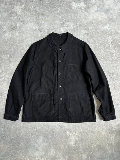 【~1980's】Vintage French Black Moleskin Work Jacket 『Adolphe Lafont アドルフ ラフォン』