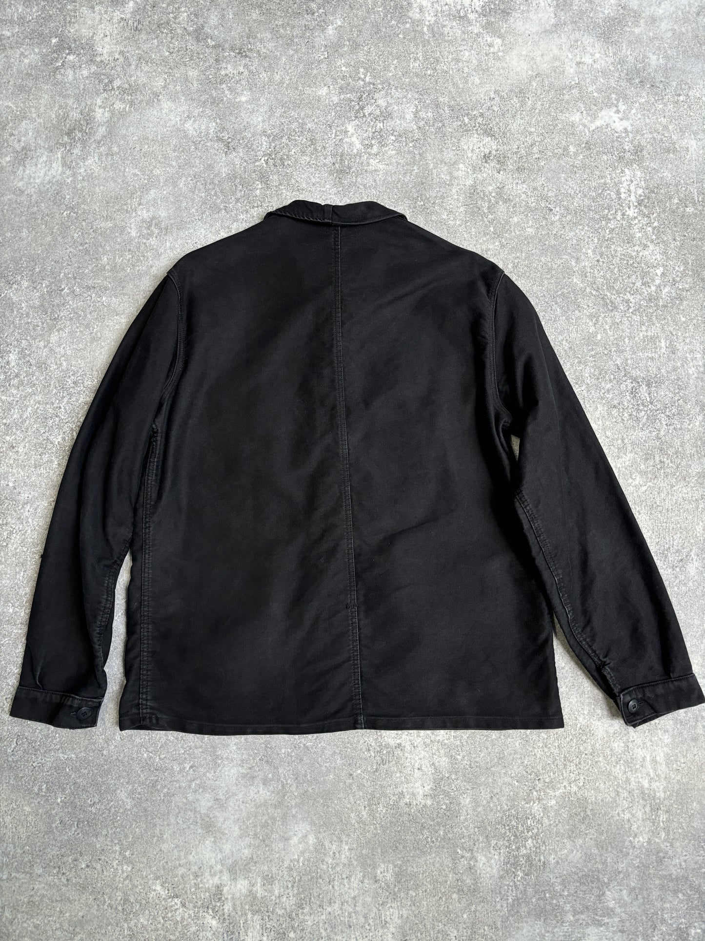 [~80's] French Vintage Black Moleskin Work Jacket 『Adolphe Lafont』