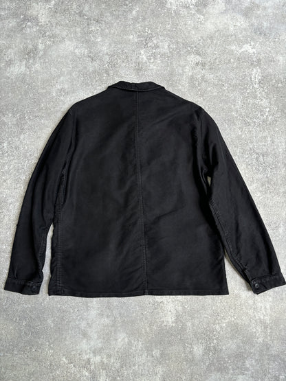 【~1980's】Vintage French Black Moleskin Work Jacket 『Adolphe Lafont アドルフ ラフォン』