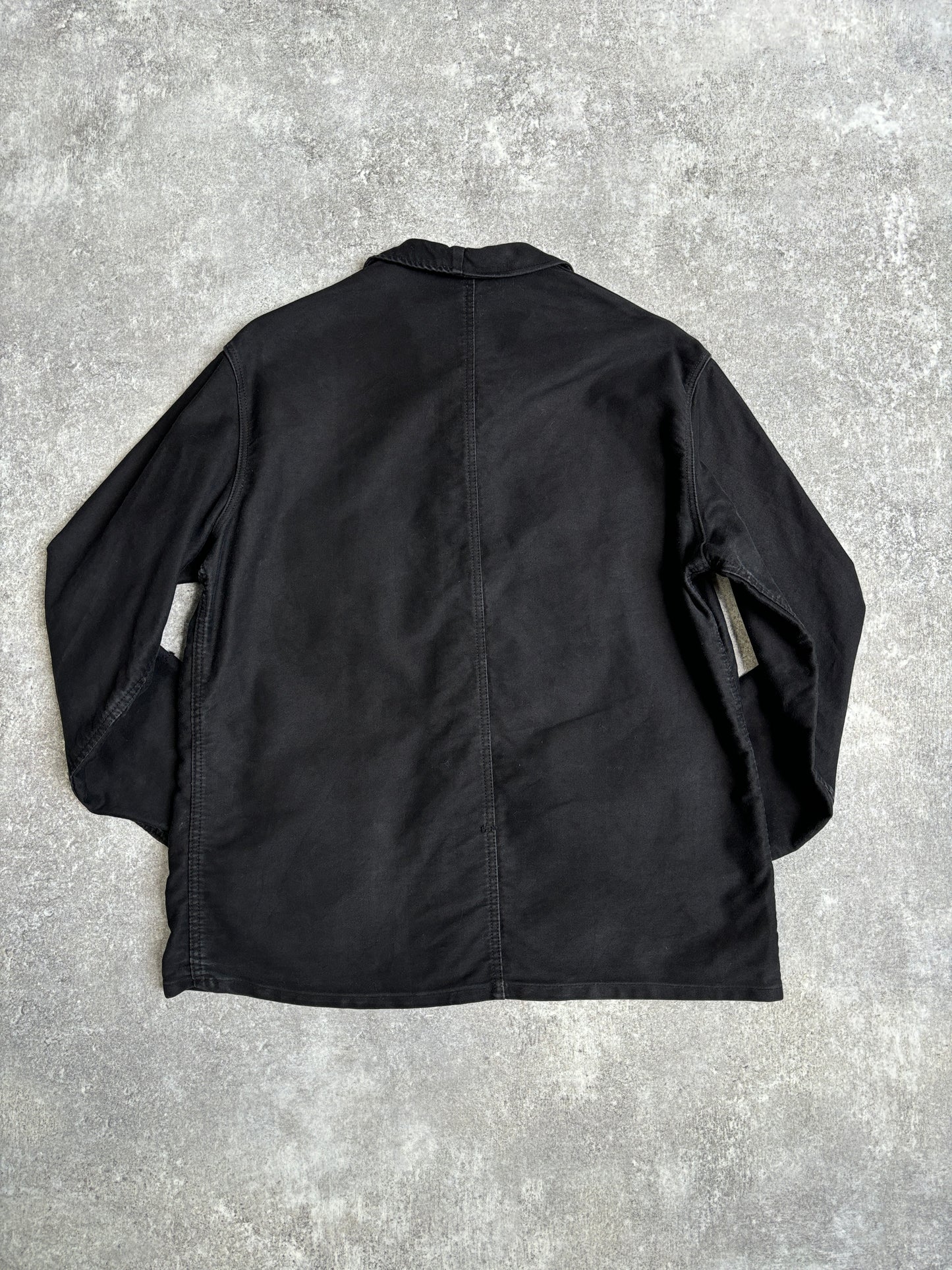 [~80's] French Vintage Black Moleskin Work Jacket 『Adolphe Lafont』