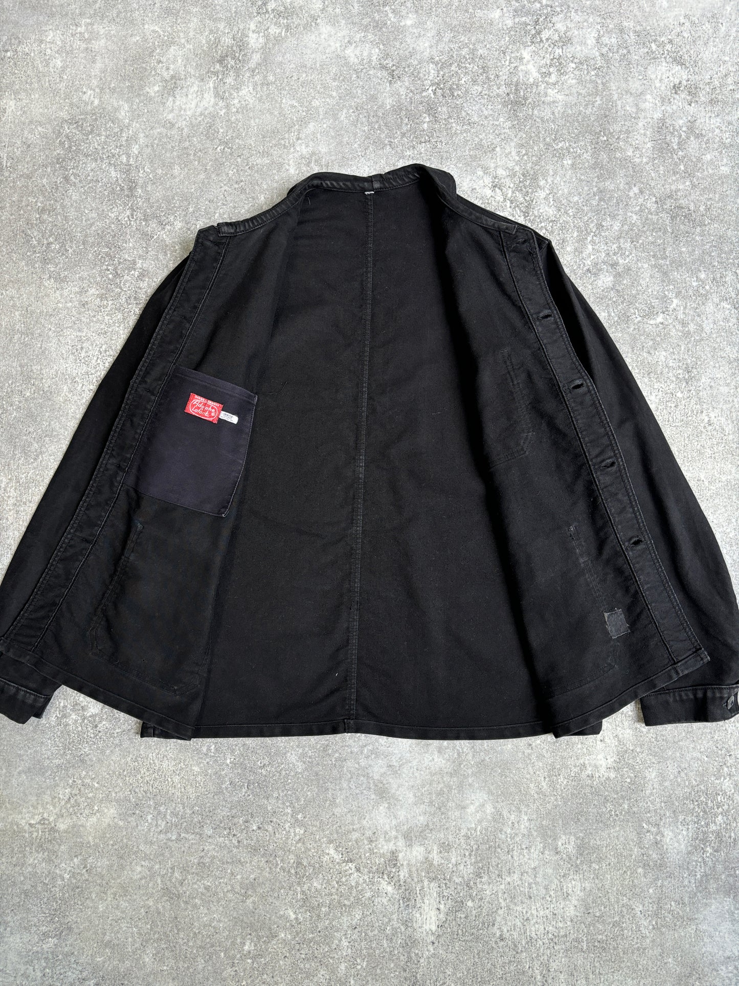 [~80's] French Vintage Black Moleskin Work Jacket 『Adolphe Lafont』