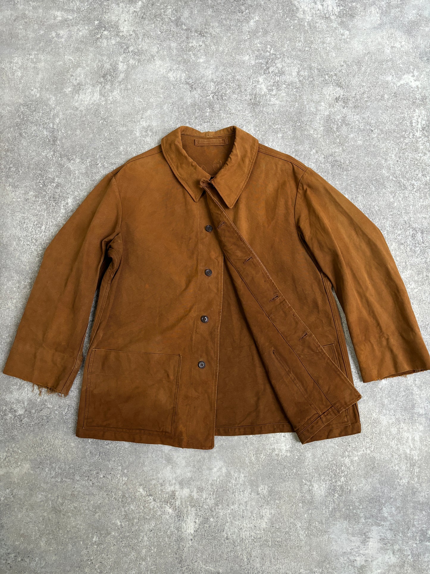 [~80's] French Vintage Railway Brown Work Jacket