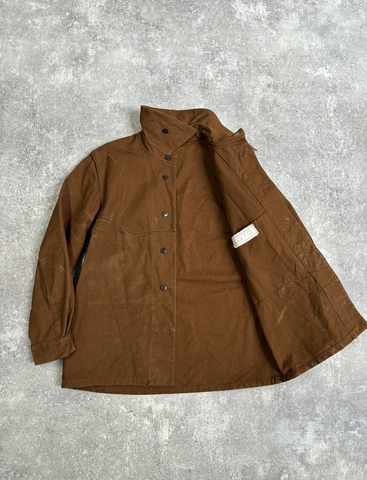 [~80's] French Vintage Railway Brown Work Jacket