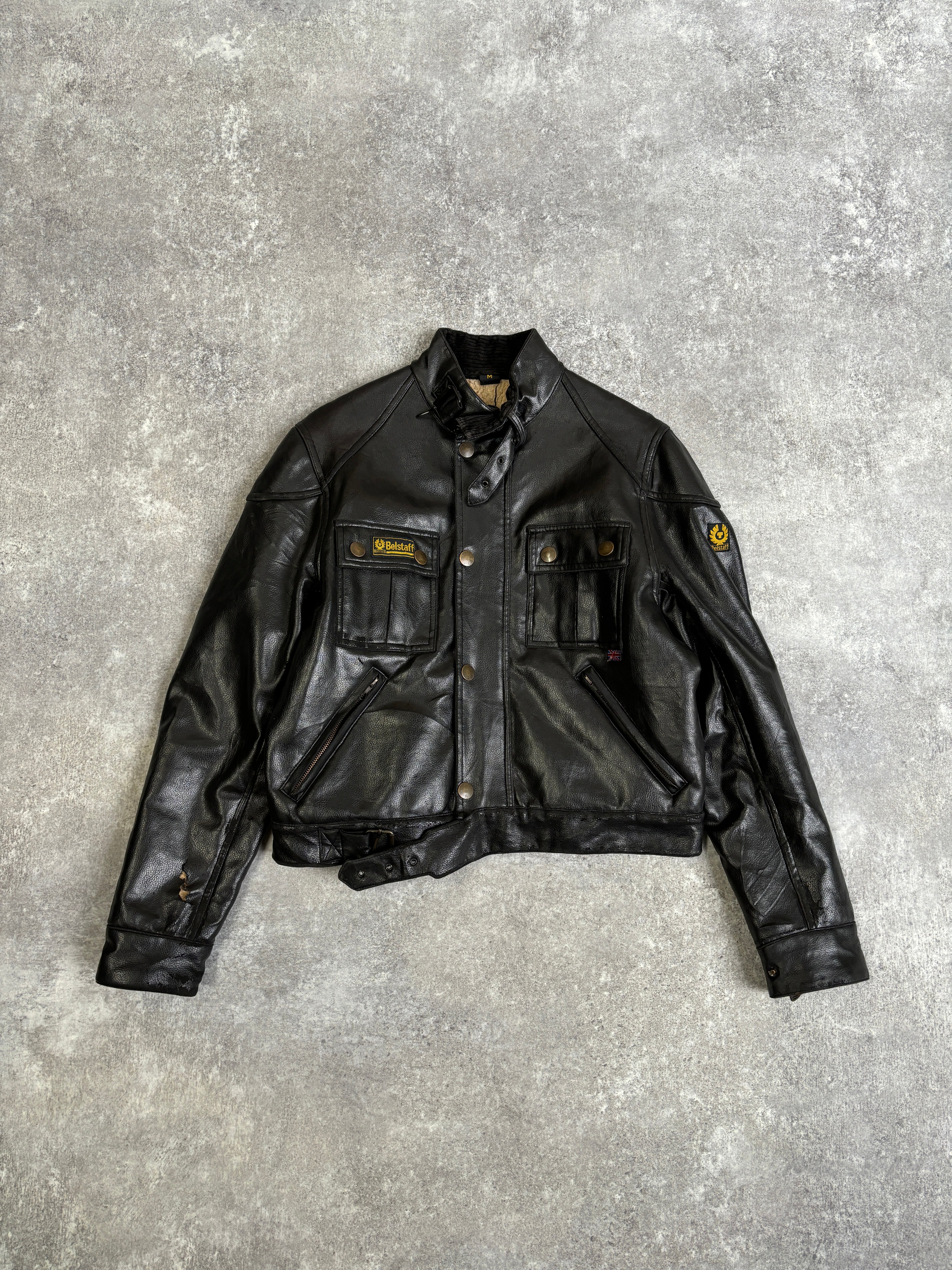 2000's】Vintage United Kingdom Fake Leather Jacket『BelStaff ベルスタッフ』 – WITH  GROW