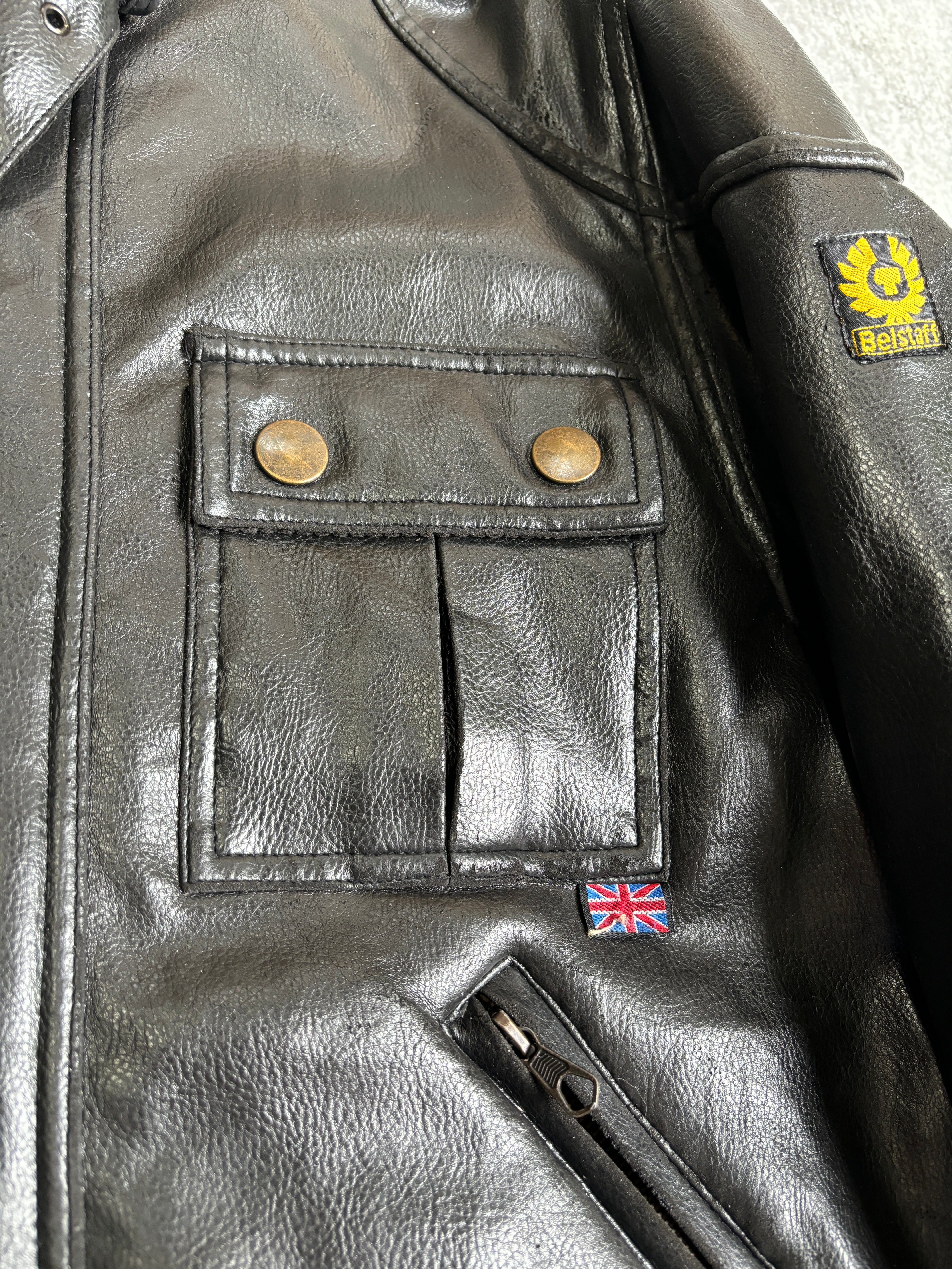 2000's】Vintage United Kingdom Fake Leather Jacket『BelStaff ベルスタッフ』 – WITH  GROW