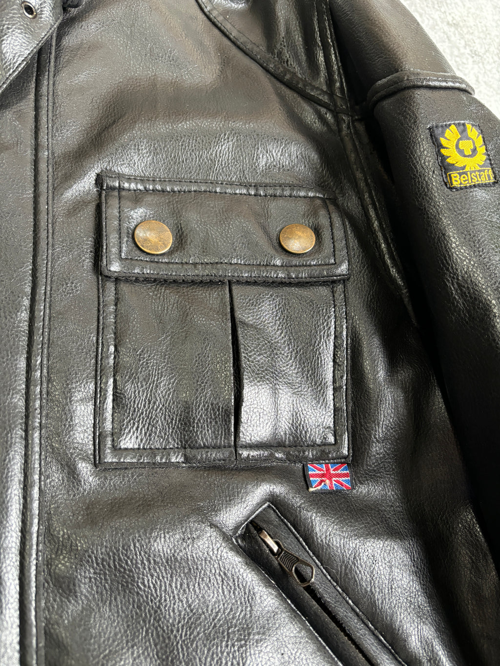 【~2000’s】Vintage United Kingdom Fake Leather Jacket『BelStaff ベルスタッフ』