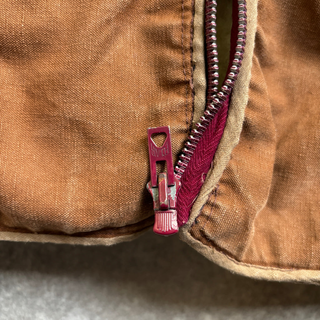 【~1970's】Vintage French Sheep Fleece Canvas Vest