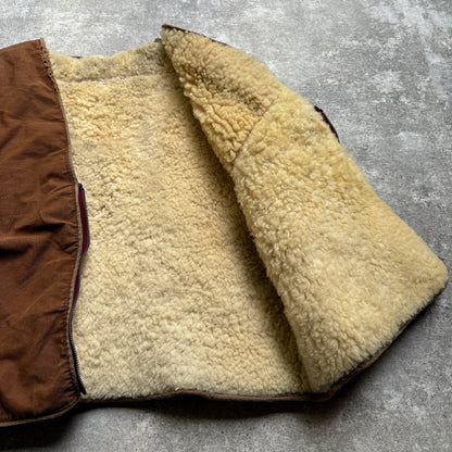 【~1970's】Vintage French Sheep Fleece Canvas Vest