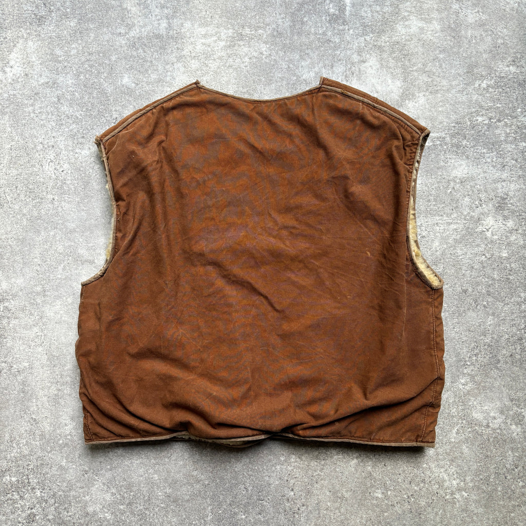 【~1970's】Vintage French Sheep Fleece Canvas Vest