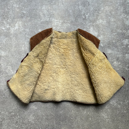 【~1970's】Vintage French Sheep Fleece Canvas Vest